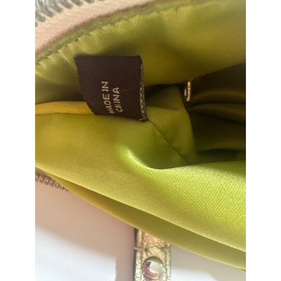 Coach Poppy Tattersall Signature Plaid Tote Bag Metallic Leather Trim 19871 15” - Picture 11 of 11